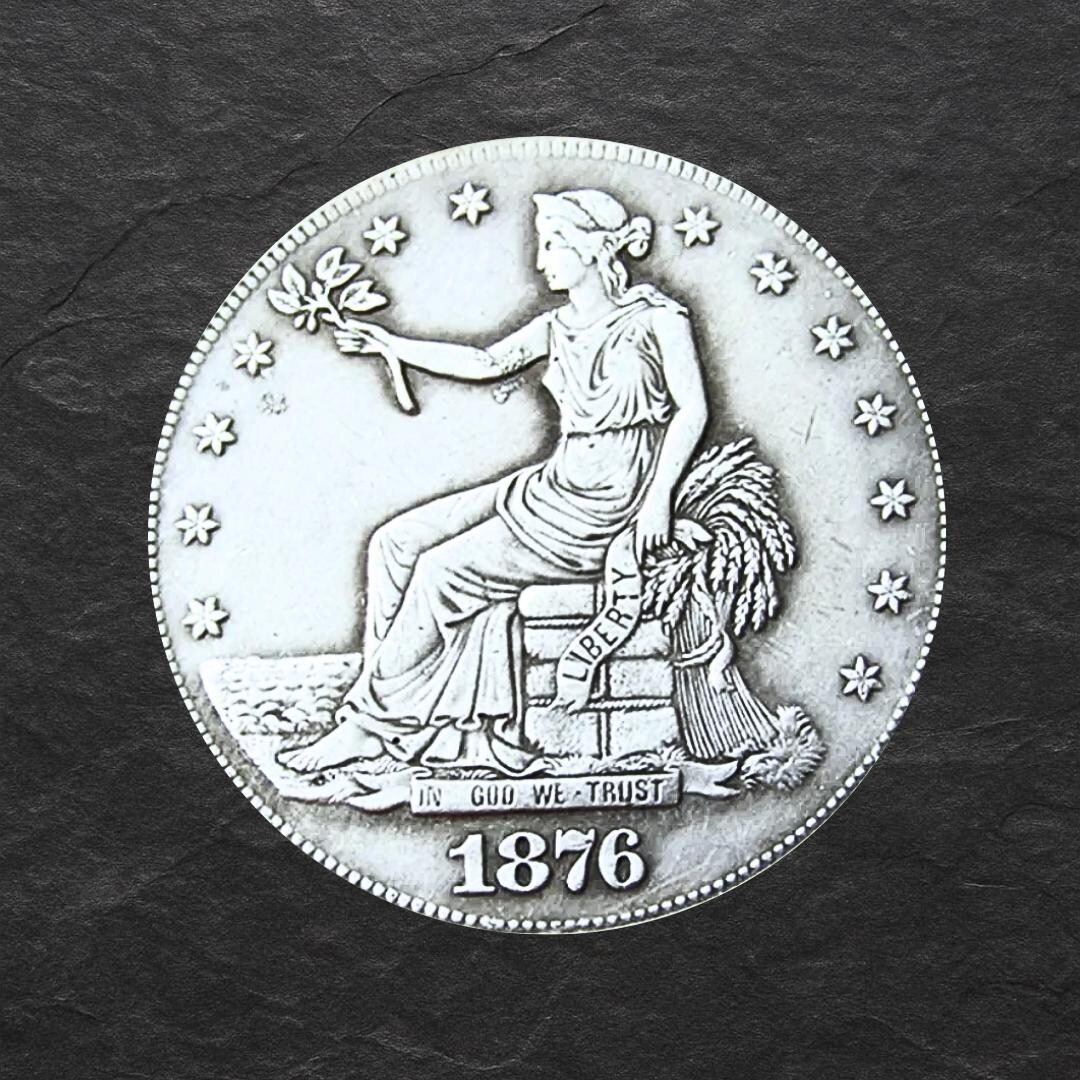 1876 Silver-plated Liberty Coin – Vintage Reproduction With Detailed ...