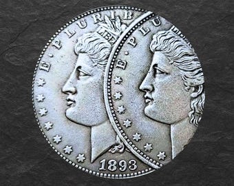 1893 S Morgan Silver Dollar Two Face Error A Very Rare & Sought