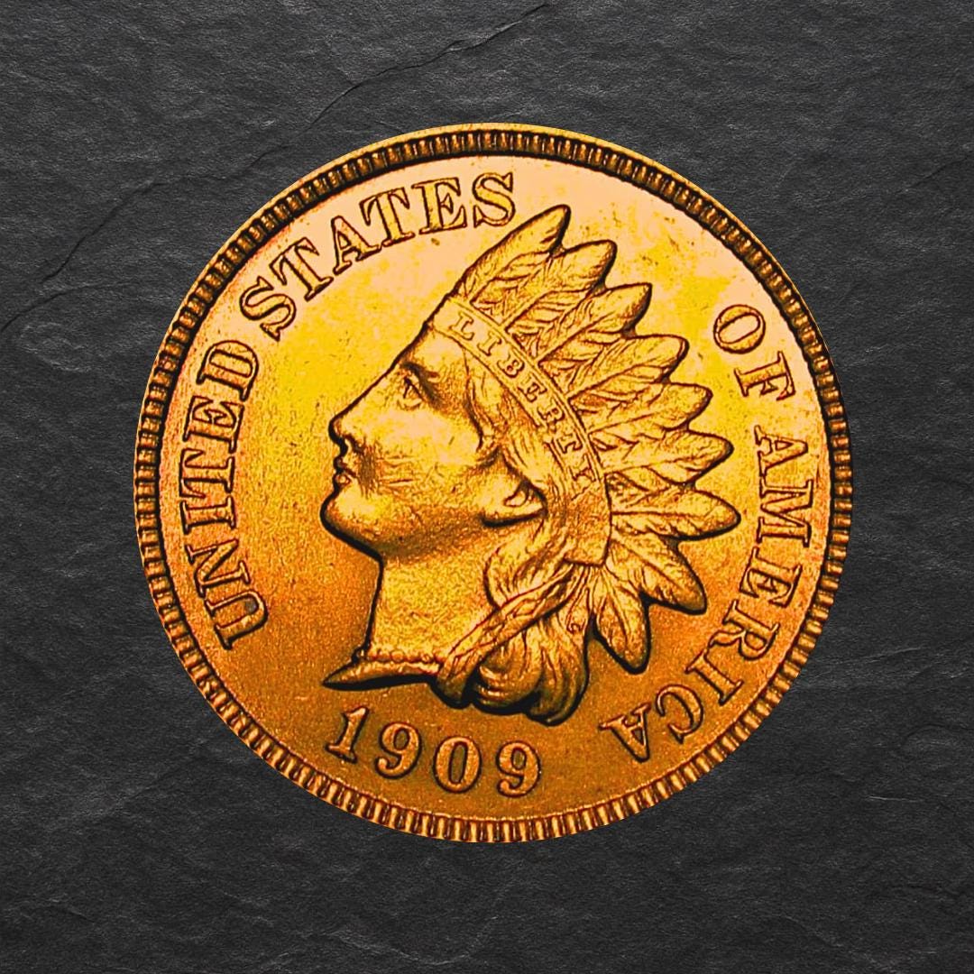 1909年インディアンヘッドセント — 発行最終年 — クラシックな初期