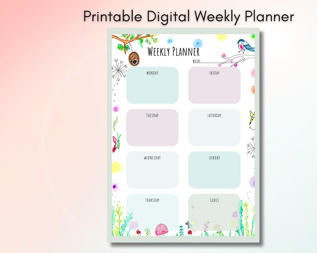 Botanical Weekly Planner Printable – Nature Theme, A4 A5 (digital ...