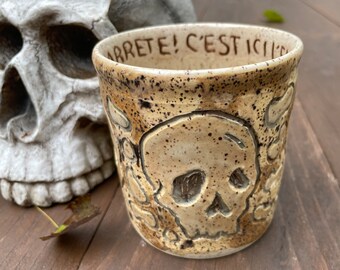 Stoneware tumbler "De La Mort"-inspired by Paris catacombs