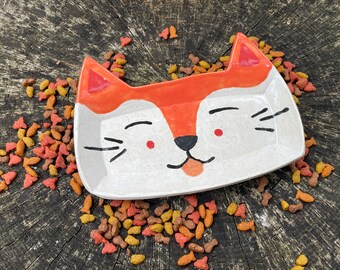 Ceramic Stoneware Cat Shaped Dish