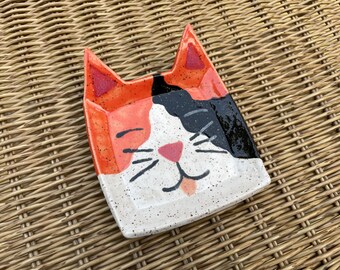 Ceramic Stoneware Cat Shaped Dish