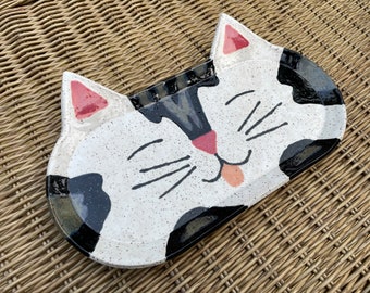 Ceramic Stoneware Cat Shaped Dish-Large