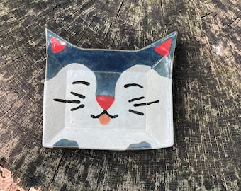 Ceramic Stoneware Cat Shaped Dish