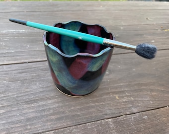 Stoneware brush rest cup-Artist Tool