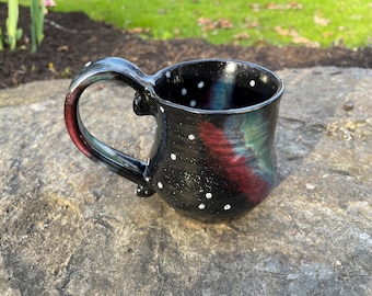 Hand made-One of a kind-Wheel thrown-Stoneware mug-Large