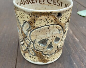 Stoneware tumbler "De La Mort"-inspired by Paris catacombs