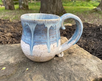 Hand made-One of a kind-Wheel thrown-Stoneware mug-Large