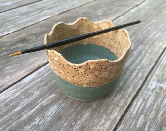 Stoneware brush rest cup-Artist Tool