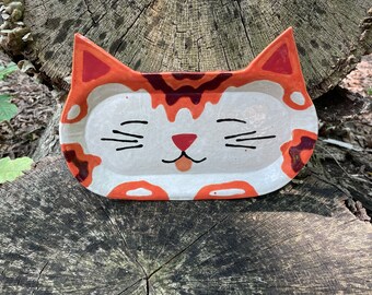 Ceramic Stoneware Cat Shaped Dish-Large