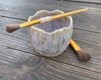 Stoneware brush rest cup-Artist Tool