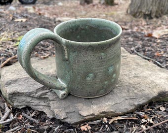 Hand made-One of a kind-Wheel thrown-Stoneware mug