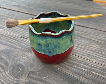 Stoneware brush rest cup-Artist Tool