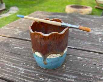 Stoneware brush rest cup-Artist Tool