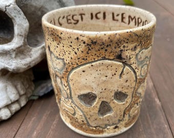 Stoneware tumbler "De La Mort"-inspired by Paris catacombs