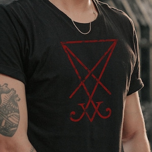Lucifer T-shirt, Occult Clothing, Seal of Satan, Devil Symbol, Luciferianism