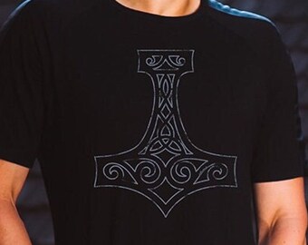 Camiseta Martelo de Thor, Camisa Mjolnir, Roupa Viking, Mitologia Nórdica, Adulto e Juvenil