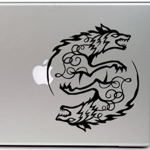 Wolves of Odin, Viking Vinyl CAR DECAL, Norse Mythology Geri and Freki, Pagan Asatru, Wolf decal