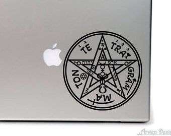 Tetragrammaton CAR DECAL, Esoteric Pentagram, Occult Kabbalah Sticker, Witch Talisman