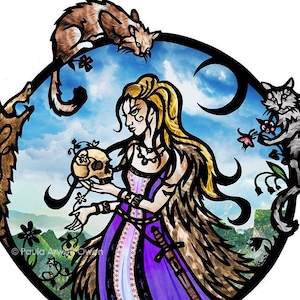 Freya ART PRINT Norse Mythology, Viking Goddess Freyja, Pagan Wiccan Cut Paper Art