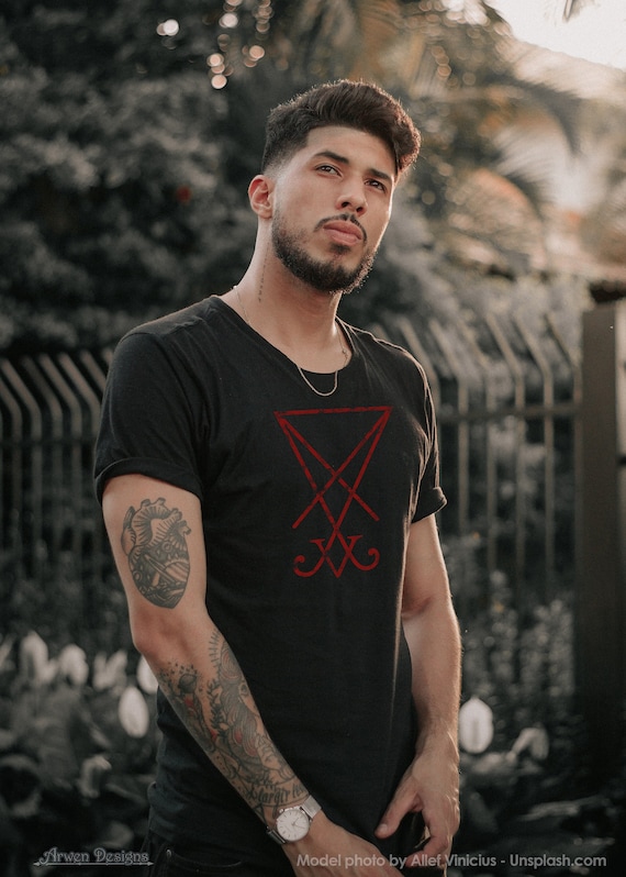 Lucifer T-shirt, Occult Clothing, Seal of Satan, Devil Symbol, Luciferianism