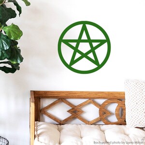 Pentagram WALL DECAL, Pagan Wiccan Wall Art, Simbolo della strega, Pentacolo immagine 2