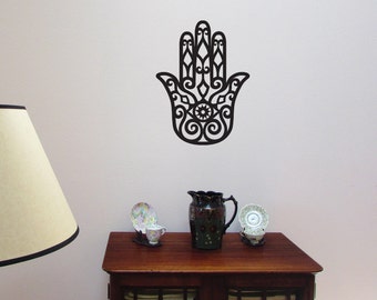 Hamsa Hand WALL ART Vinyl Decal Hand of Fatima New Age Spiritual Decal