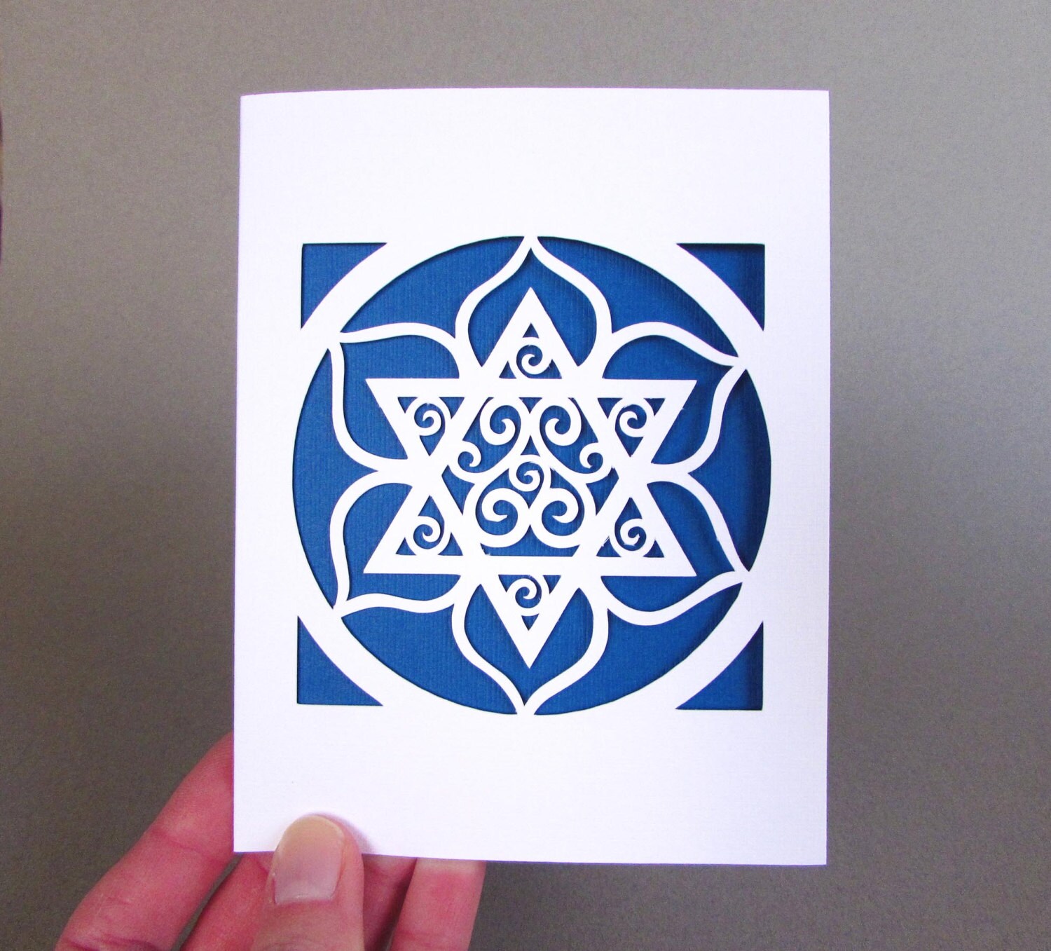 Jewish Holiday Passover Card Hanukkah Star of David Blue & White ...