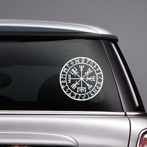 Vegvisir Rune Circle Viking Norse Mythology Vinyl CAR DECAL Pagan Asatru Runic Compass image 1