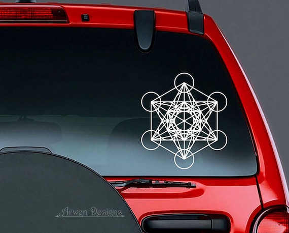Metatron's Cube Sacred Geometry Symbol, Vinyl CAR DECAL, New Age Occult Sticker, Chakra Symbol