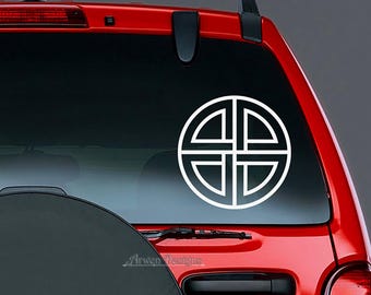 Shield Knot CAR DECAL, Celtic Sticker, Norse Protection Symbol, Viking Vinyl Sticker, Heathen Decor