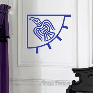 Raven Banner Viking Flag, Vinyl WALL ART Decal, Norse Pagan Sticker, Asatru