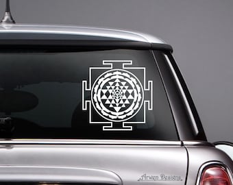 Sri Yantra Hindu Spiritual Vinyl CAR DECAL Indian Sacred Geometry