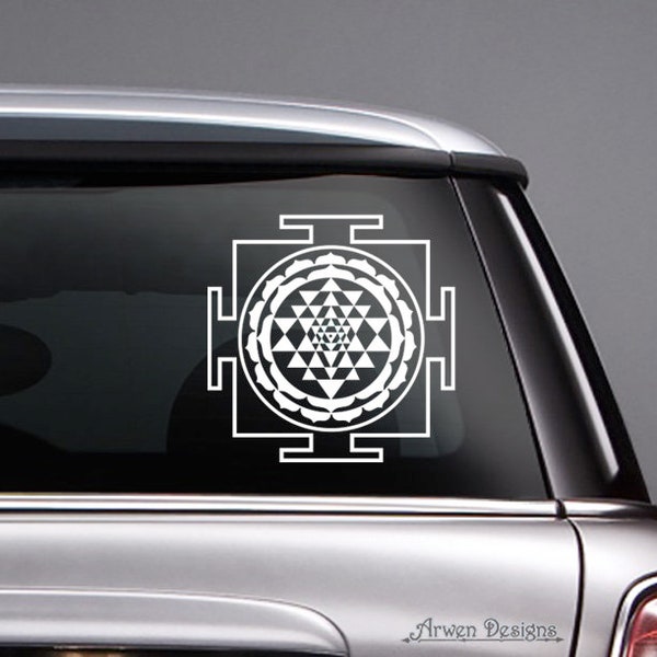 Sri Yantra Hindu Spiritual Vinyl CAR DECAL Indian Sacred Geometry