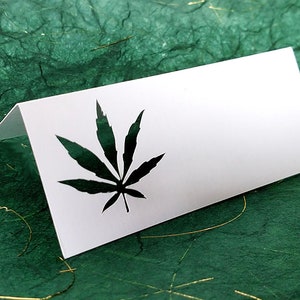 Marijuana Wedding Place Card, Cannabis Party Decor Table Number, Weed Theme