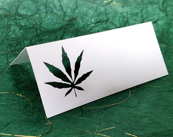 Marijuana Wedding Place Card, Cannabis Party Decor Table Number, Weed Theme