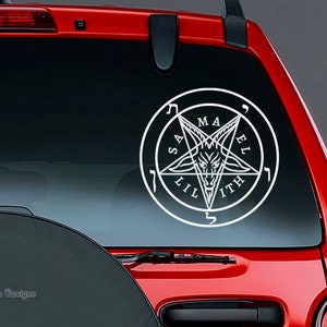 Baphomet Sigil Vinyl CAR DECAL, Occult Sticker, Satanic Seal, Witch Decor, Devil Symbol Decal