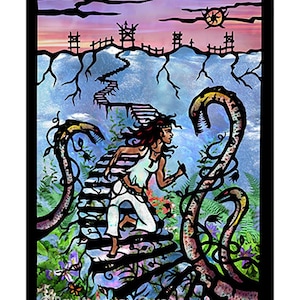 Horror ART PRINT, Fantasy Illustration, Cut Paper Collage, Sinister Quartet