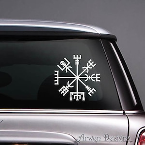 Vegvisir Norse Mythology Viking Vinyl CAR DECAL, Pagan Asatru Runic Compass