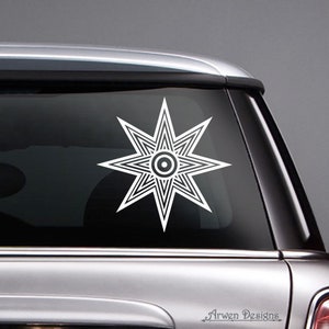 Ishtar Star of Venus, Vinyl CAR DECAL, Inanna Symbol, Eight Pointed Star, Octagram, Sacred Geometry Sticker