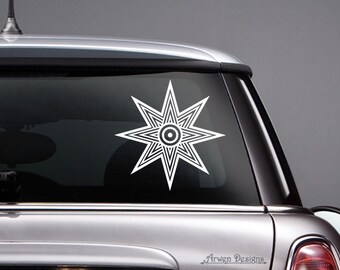 Ishtar Star of Venus, Vinyl CAR DECAL, Inanna Symbol, Eight Pointed Star, Octagram, Sacred Geometry Sticker