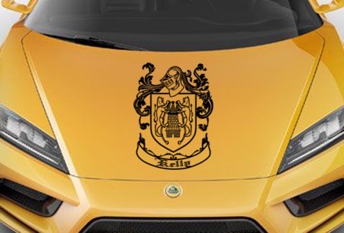 Custom Family Crest Vinyl CAR DECAL Wall Art Personalized Coat Etsy