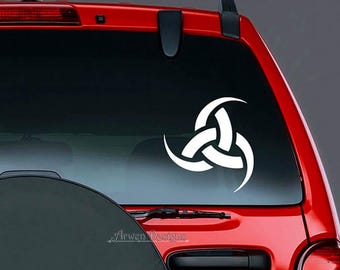 Odin's Horn Vinyl CAR DECAL, Viking Sticker, Norse Mythology, Triple Horn, Asatru Pagan Gifts