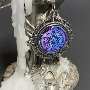 Tetragrammaton Necklace, Esoteric Pentagram, Witch Talisman, Occult Pendant, Protective Jewelry, Kabbalah Pendant, Handmade Pagan Gifts