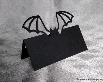 Bat Wedding PLACE CARD, Halloween Table Number, Gothic Wedding, Witch Party