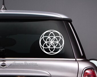 Seed of Life, Sacred Geometry Symbol, Vinyl CAR DECAL, Crystal Grid Sticker, Metaphysical decor