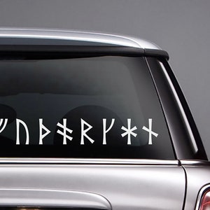 Runes Vinyl CAR DECAL, Set of 16 Runes Younger Futhark, Viking Sticker, Wiccan Decals