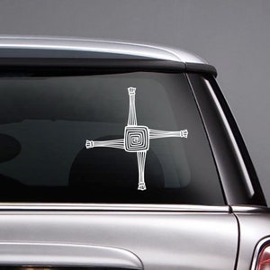 Brigid&#39;s Cross Vinyl CAR DECAL Irish Protection Sticker, Celtic Imbolc Symbol