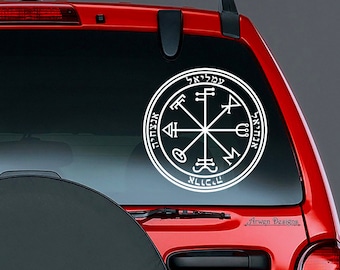 Seal of Solomon, Third Pentacle of Saturn, Vinyl CAR DECAL, Occult Protection, Kabbalah Sticker, Witch Wall Decor
